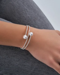 Bijou Brigitte Perlenarmbänder>Armreif - Sparkling Whirl silber