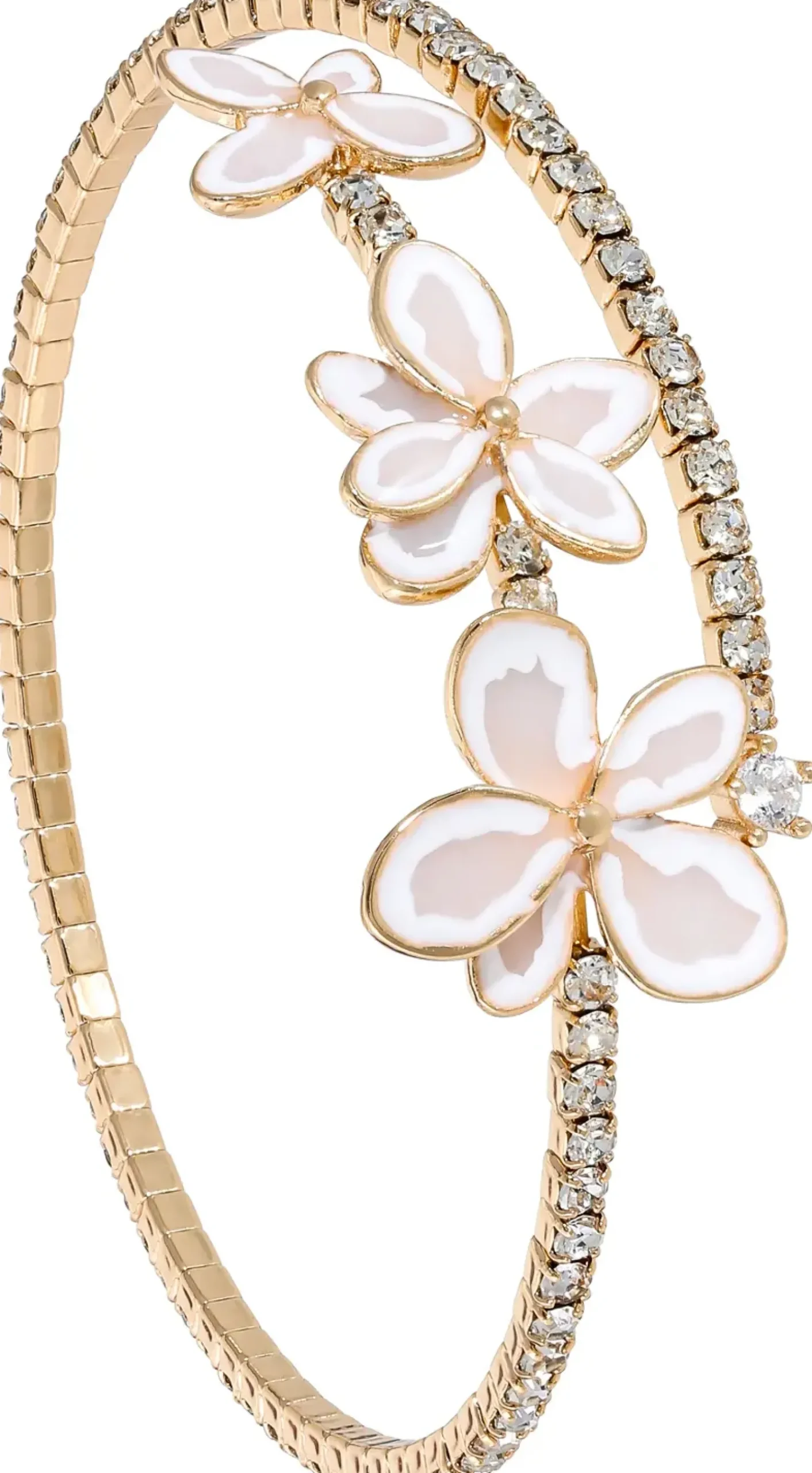 Bijou Brigitte Armbänder Gold|Blumenschmuck>Armreif - Three Flowers gold