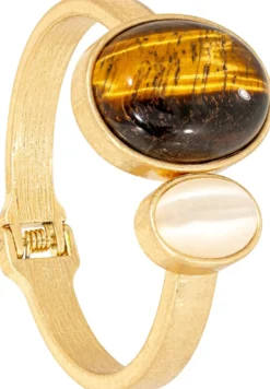 Bijou Brigitte Edelsteinarmbänder|Armbänder Gold>Armreif - Tiger Eye braun, gold