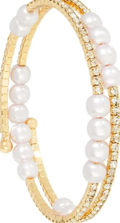 Bijou Brigitte Perlenschmuck|Armbänder Gold>Armreif - White Pearls gold, weiß