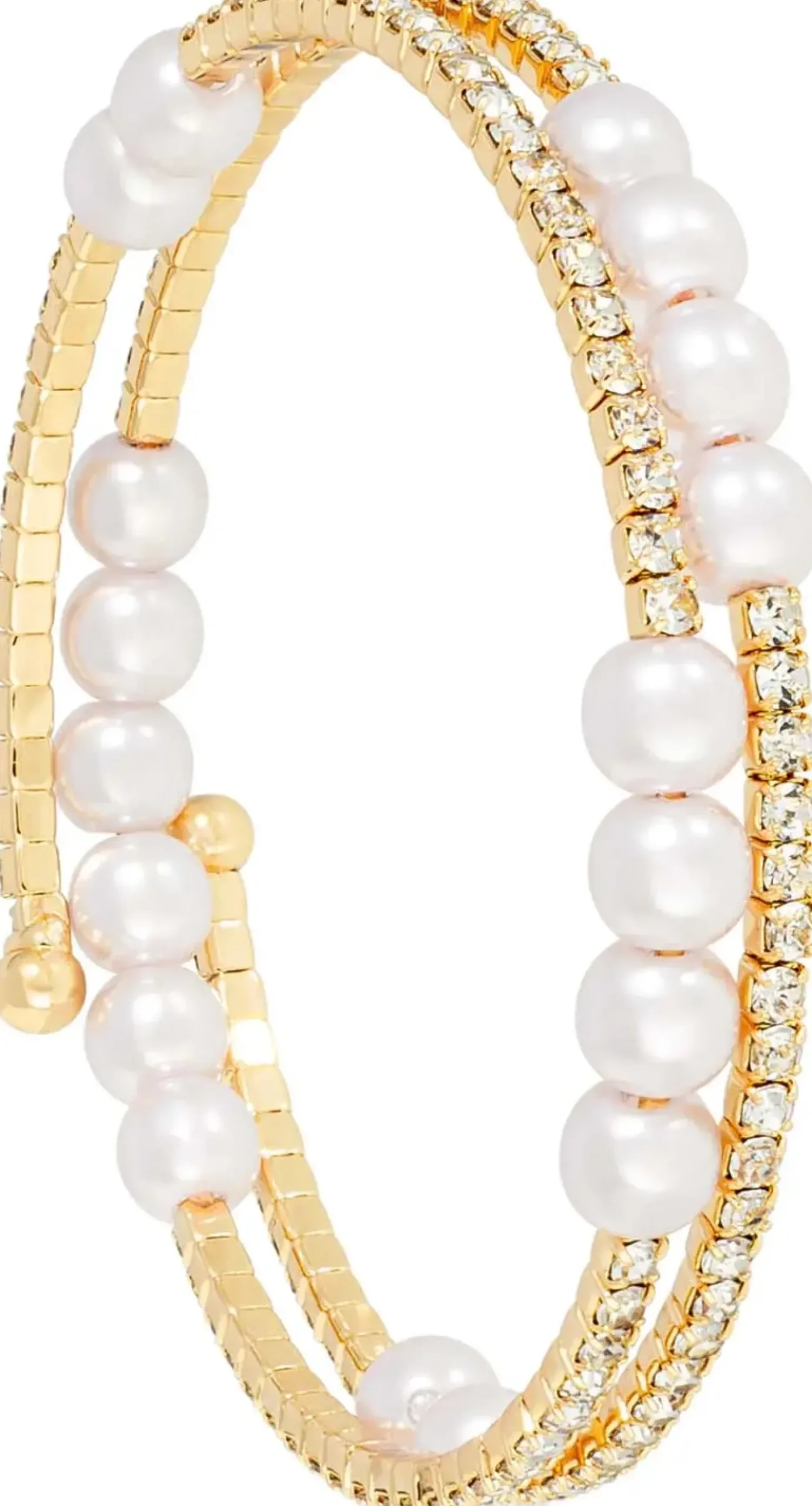 Bijou Brigitte Perlenschmuck|Armbänder Gold>Armreif - White Pearls gold, weiß