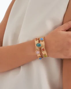 Bijou Brigitte Bunter Schmuck|Bunte Armbänder>Armreif - Wonderful Stones gold, mehrfarbig