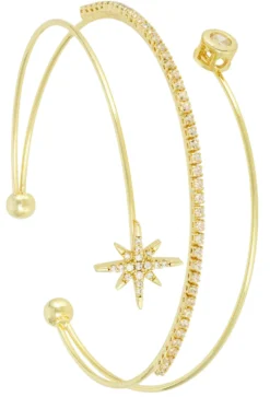 Bijou Brigitte Armbänder Gold|Armreifen>Armreif - Zircona Stars gold