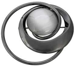 Bijou Brigitte Broschen>Brosche - Big Cateye grau