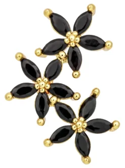 Bijou Brigitte Broschen>Brosche - Black Lilies schwarz, gold