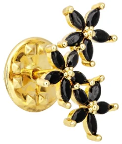 Bijou Brigitte Broschen>Brosche - Black Lilies schwarz, gold