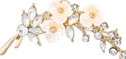 Bijou Brigitte Broschen>Brosche - Floral Gleam gold, weiß