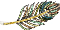 Bijou Brigitte Broschen>Brosche - Gleaming Feather mehrfarbig