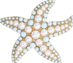 Bijou Brigitte Broschen|Maritimer Schmuck>Brosche - Metal Star weiß, blau