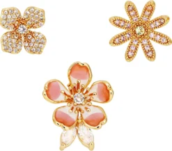 Bijou Brigitte Broschen>Broschen-Set - Glittering Flowers rosa