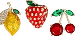 Bijou Brigitte Broschen>Broschen-Set - Summer Fruits rot
