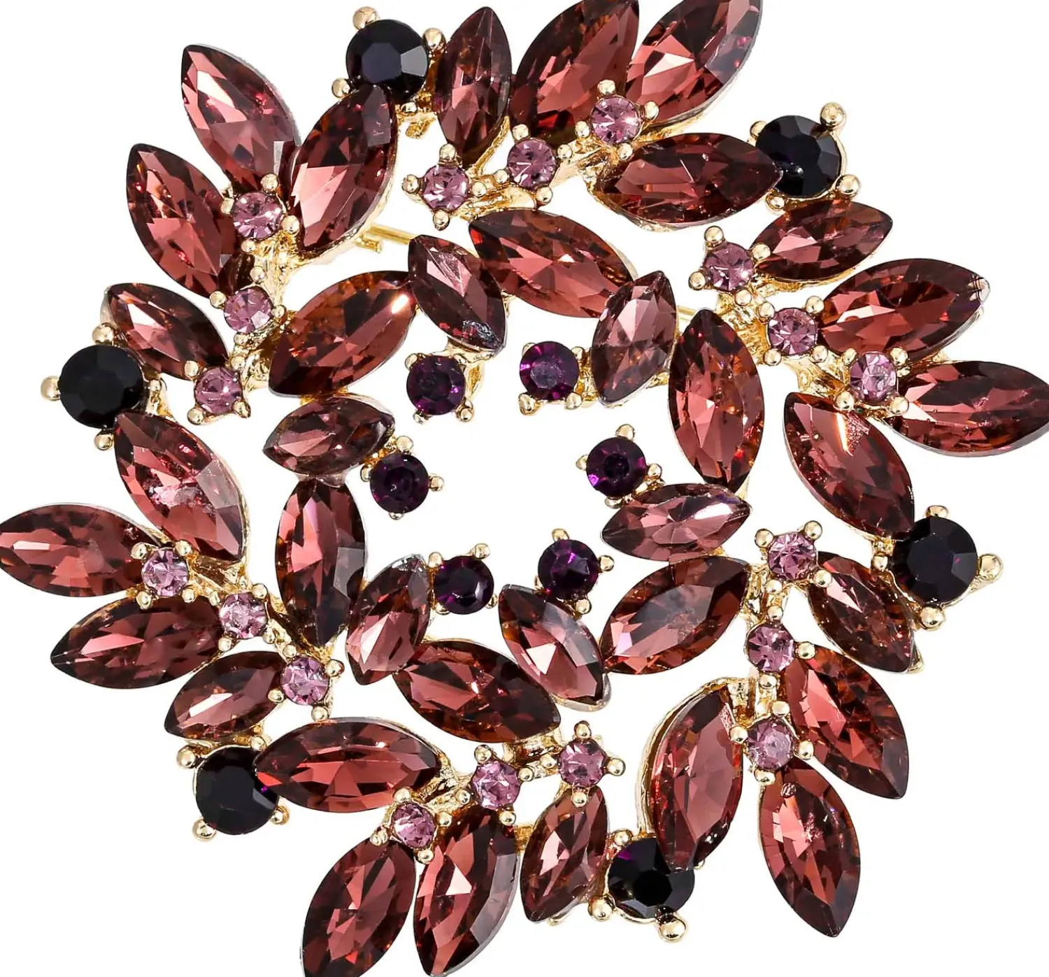 Bijou Brigitte Broschen>Brosche - Plum Blossom rosa, lila, burgundy, rot