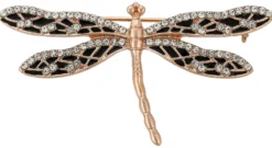 Bijou Brigitte Broschen>Brosche - Rosé Dragonfly schwarz, gold
