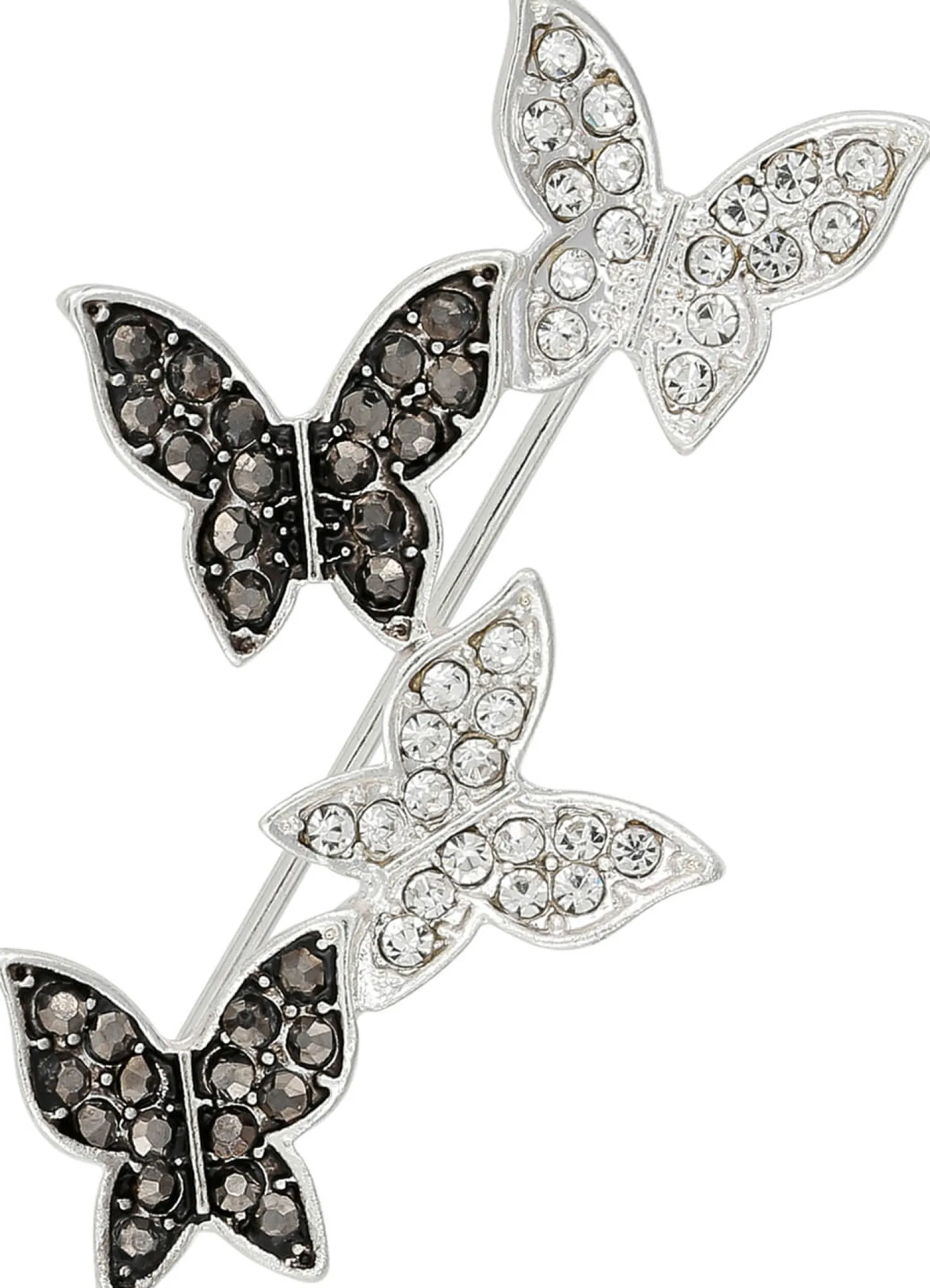 Bijou Brigitte Broschen>Brosche - Silver Butterfly schwarz, silber