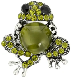 Bijou Brigitte Broschen>Brosche - Sparkling Frog grün