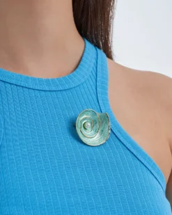 Bijou Brigitte Broschen>Brosche - Turquoise Shell türkis