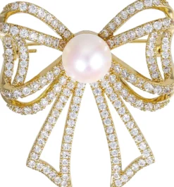 Bijou Brigitte Broschen>Brosche - Twinkling Bow gold