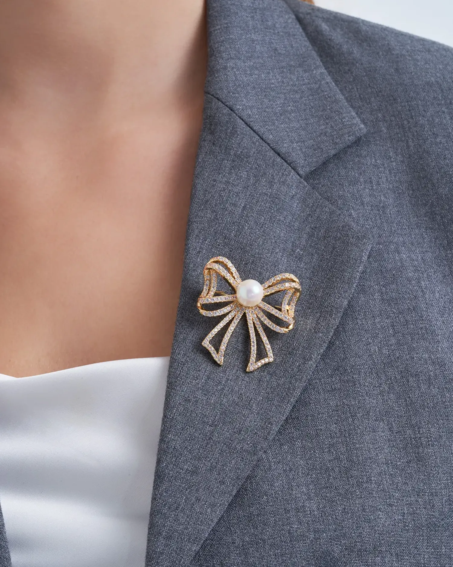 Bijou Brigitte Broschen>Brosche - Twinkling Bow gold