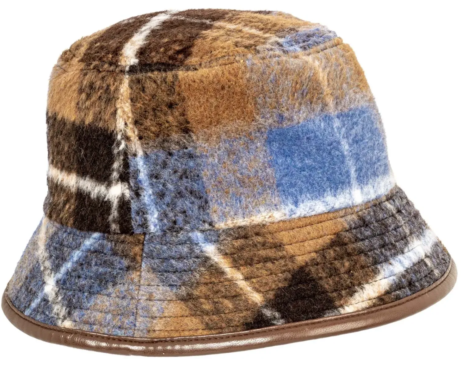 Bijou Brigitte Hüte>Bucket Hat - Checkered Oxford braun, blau