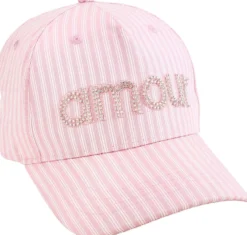 Bijou Brigitte Mützen & Stirnbänder>Cap - Amour Stripe weiß, rosa