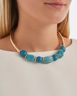 Bijou Brigitte Choker|Statement-Ketten>Choker - Ocean Orbit gold, blau