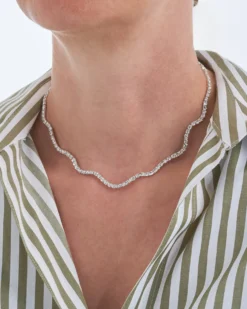 Bijou Brigitte Choker>Choker - Wavy Wonder silber