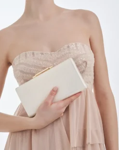 Bijou Brigitte Abendtaschen|Clutches>Clutch-Box - Shiny Ivory weiß