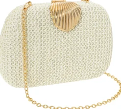 Bijou Brigitte Clutches|Taschen Gold>Clutch-Box - White Shell gold, weiß