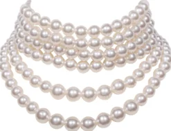 Bijou Brigitte Perlenschmuck|Choker>Collier - Perlen weiß, silber