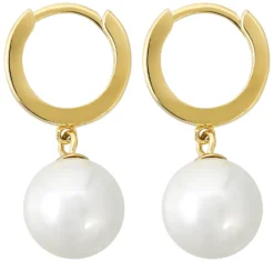 Bijou Brigitte Ohrringe Gold|Creolen>Creolen - Belle Shell gold, weiß