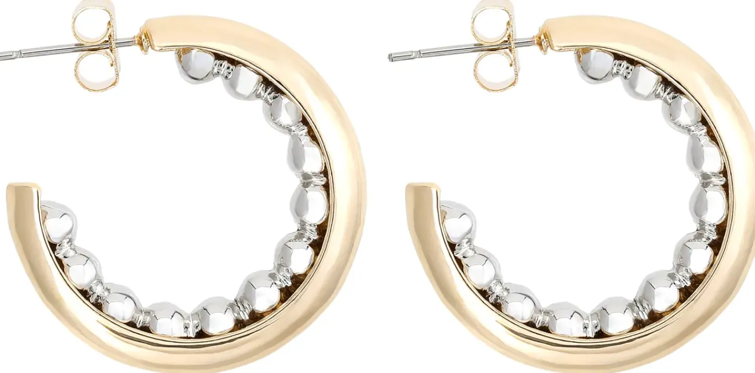 Bijou Brigitte Creolen|Ohrringe Gold>Creolen - Bicolor Balls gold, silber