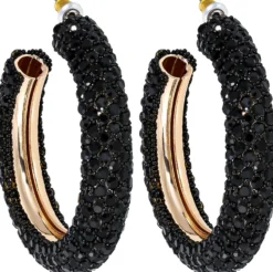 Bijou Brigitte Creolen>Creolen - Black Glitter schwarz