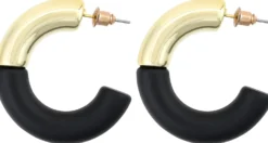 Bijou Brigitte Creolen|Ohrringe Gold>Creolen - Black Harmony schwarz, gold