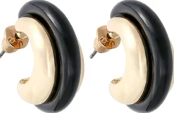 Bijou Brigitte Creolen|Ohrringe Gold>Creolen - Black Line schwarz, gold