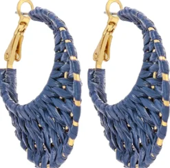Bijou Brigitte Creolen|Boho-Schmuck>Creolen - Blissful Weave blau