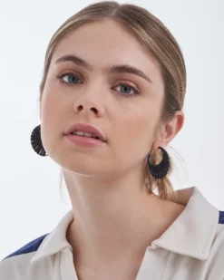 Bijou Brigitte Creolen|Boho-Schmuck>Creolen - Blissful Weave blau