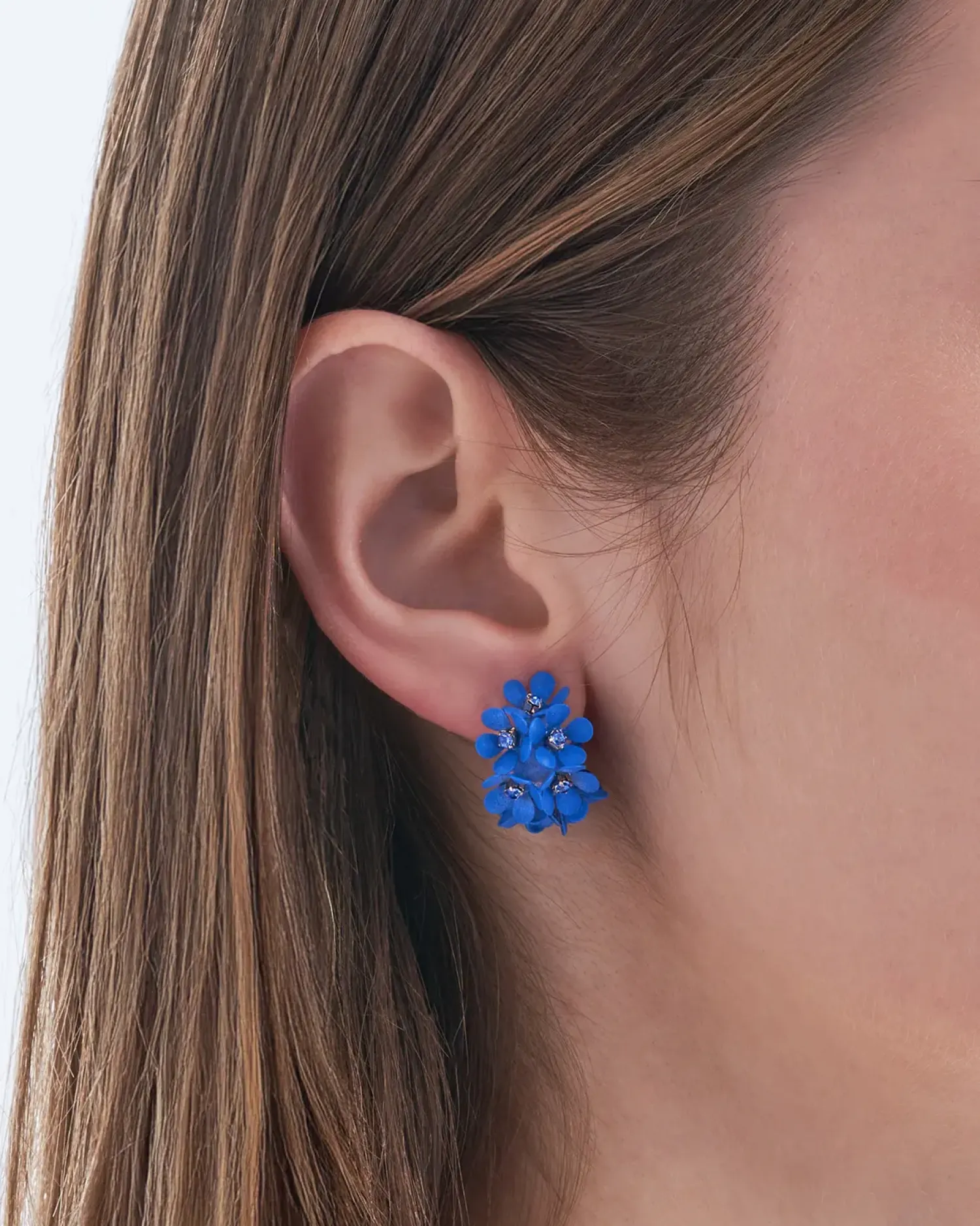 Bijou Brigitte Creolen|Blumenschmuck>Creolen - Blue Blossom blau