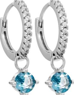 Bijou Brigitte Creolen|Ohrringe 925Er Silber>Creolen - Blue Pendant silber
