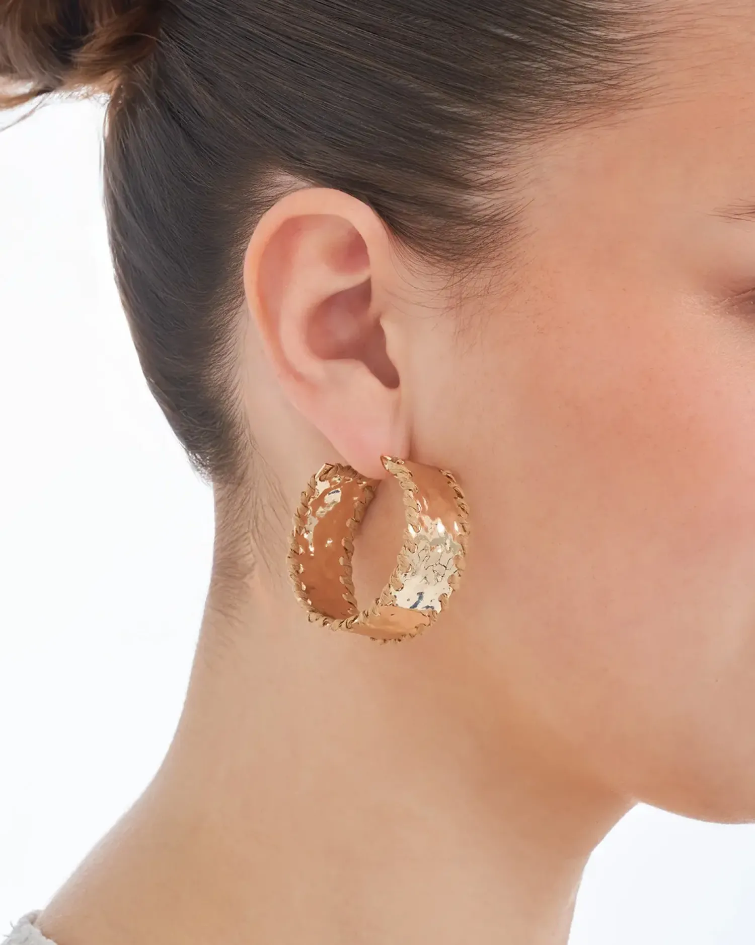 Bijou Brigitte Creolen|Ohrringe Gold>Creolen - Boho Raffia gold
