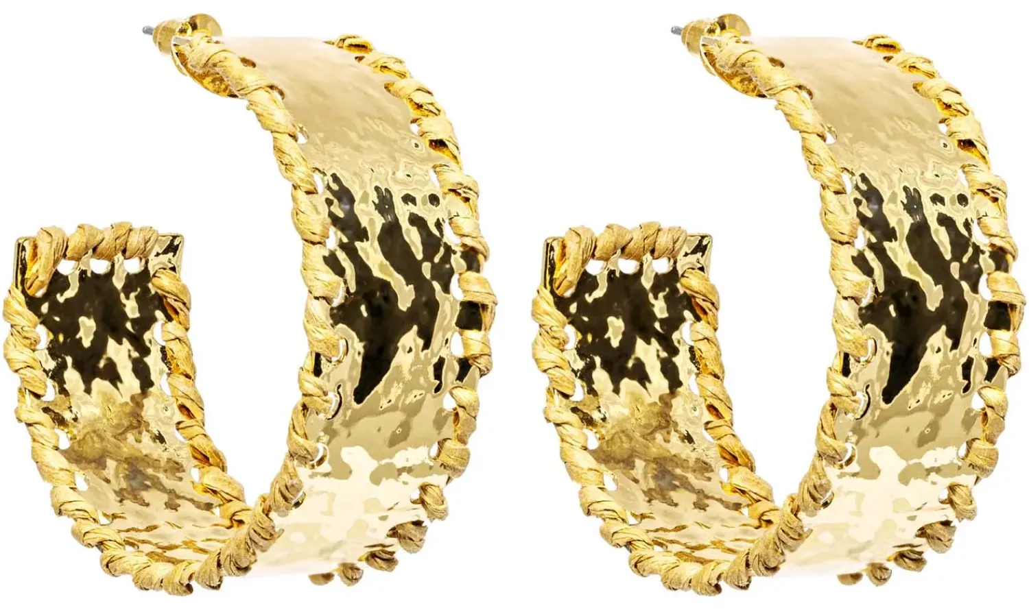 Bijou Brigitte Creolen|Ohrringe Gold>Creolen - Boho Raffia gold
