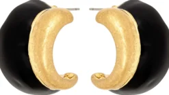 Bijou Brigitte Creolen|Ohrringe Gold>Creolen - Bold Contrast schwarz, gold