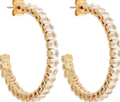 Bijou Brigitte Creolen|Ohrringe Gold>Creolen - Bright Zirconias gold