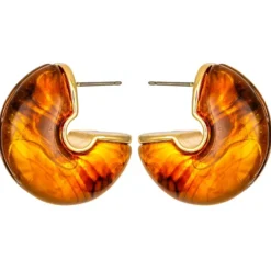 Bijou Brigitte Creolen|Ohrringe Gold>Creolen - Brown Gleam braun, gold