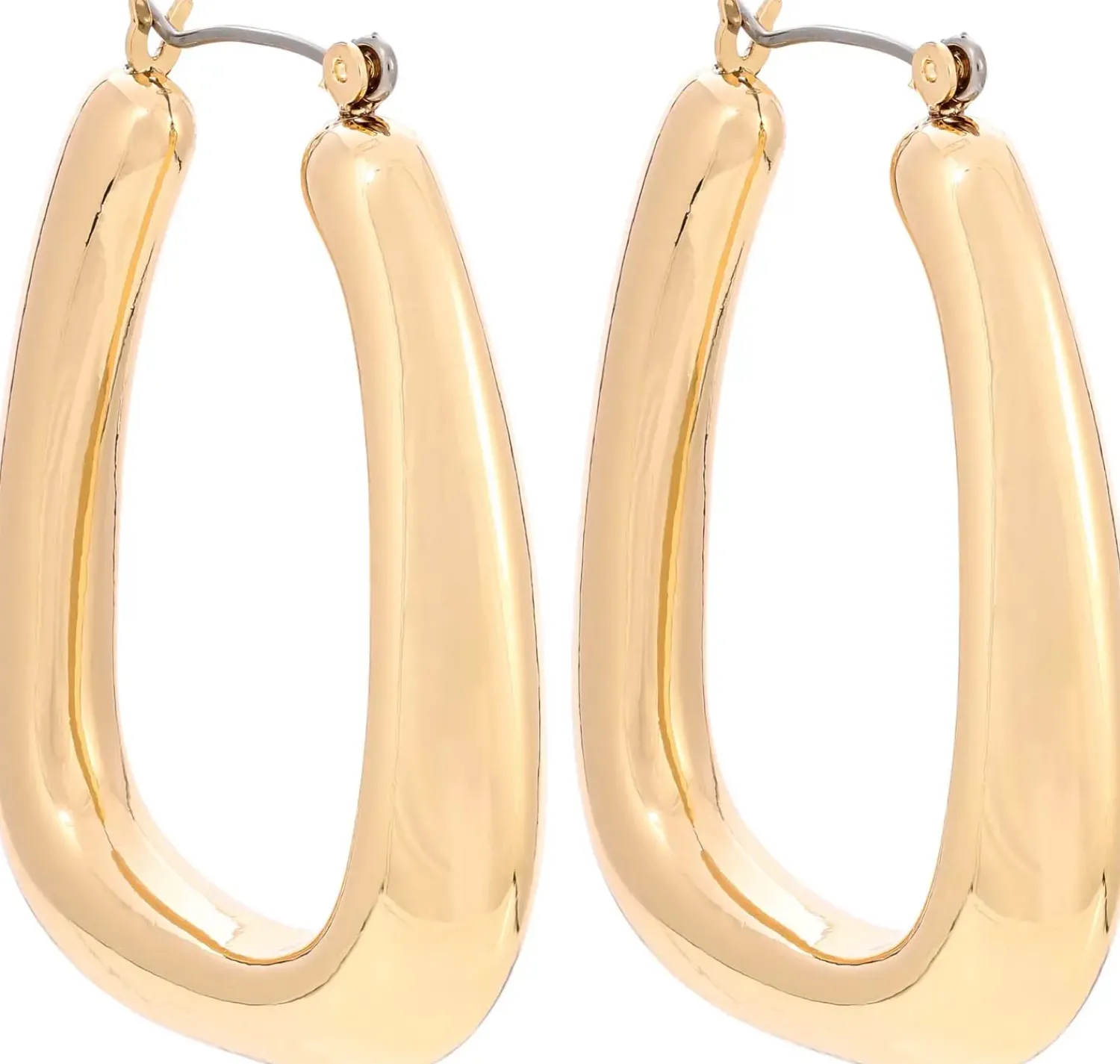 Bijou Brigitte Creolen|Chunky Hoops>Creolen - Chunky Rectangle gold