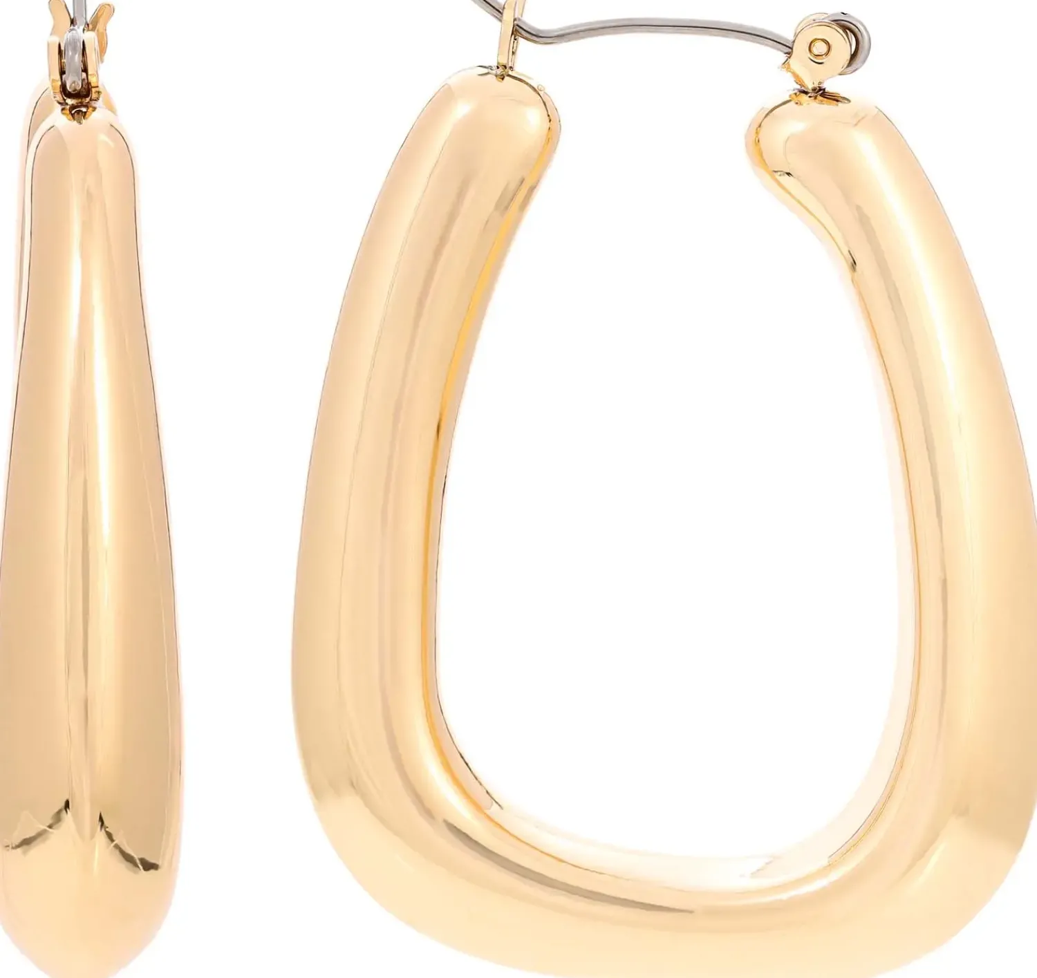 Bijou Brigitte Creolen|Chunky Hoops>Creolen - Chunky Rectangle gold