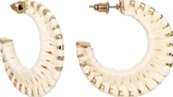 Bijou Brigitte Creolen>Creolen - Cream Raffia weiß