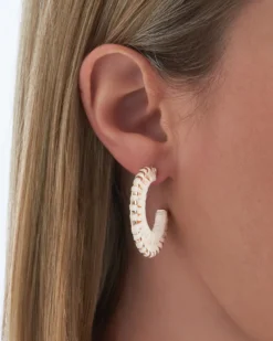 Bijou Brigitte Creolen>Creolen - Cream Raffia weiß