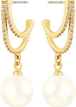 Bijou Brigitte Creolen|Ohrringe Gold>Creolen - Creamy Pearl gold