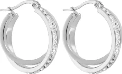 Bijou Brigitte Creolen|Edelstahlohrringe>Creolen - Crossing Steel silber