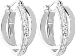 Bijou Brigitte Creolen|Edelstahlohrringe>Creolen - Crossing Steel silber